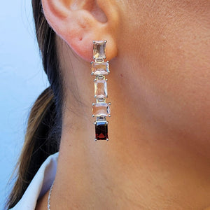 Garnet Signature Drop Earrings - Uniquelan Jewelry