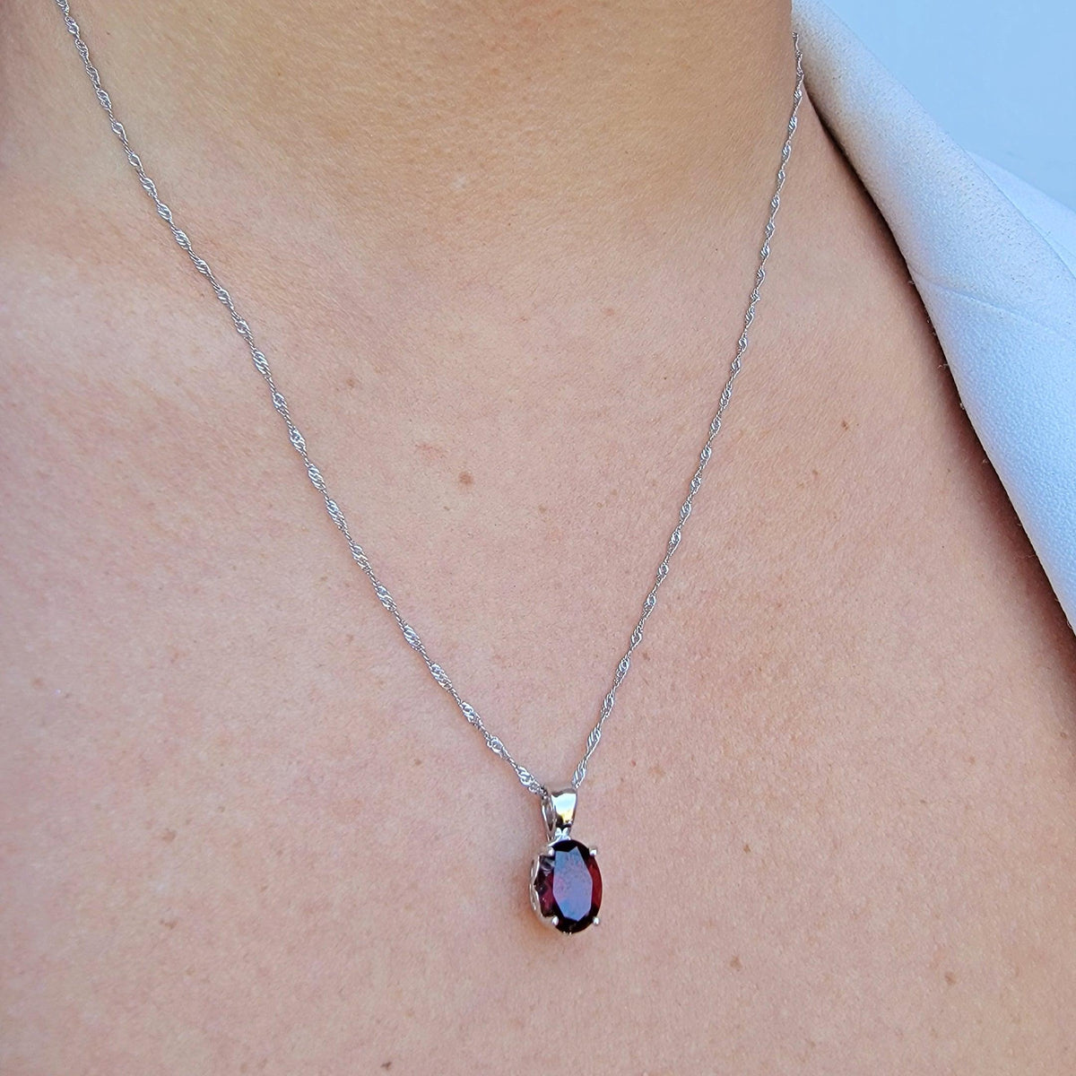 Natural Garnet Heart Necklace - Uniquelan Jewelry