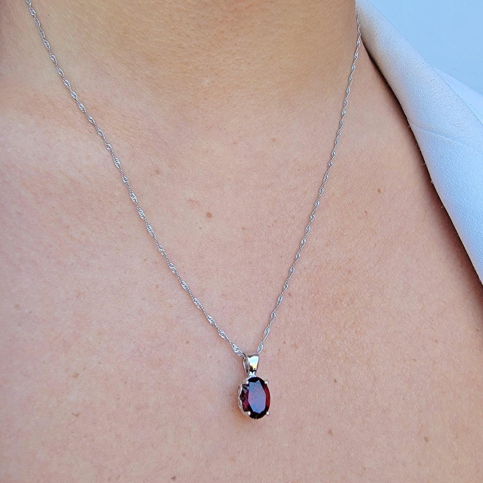 Natural Garnet Heart Necklace - Uniquelan Jewelry