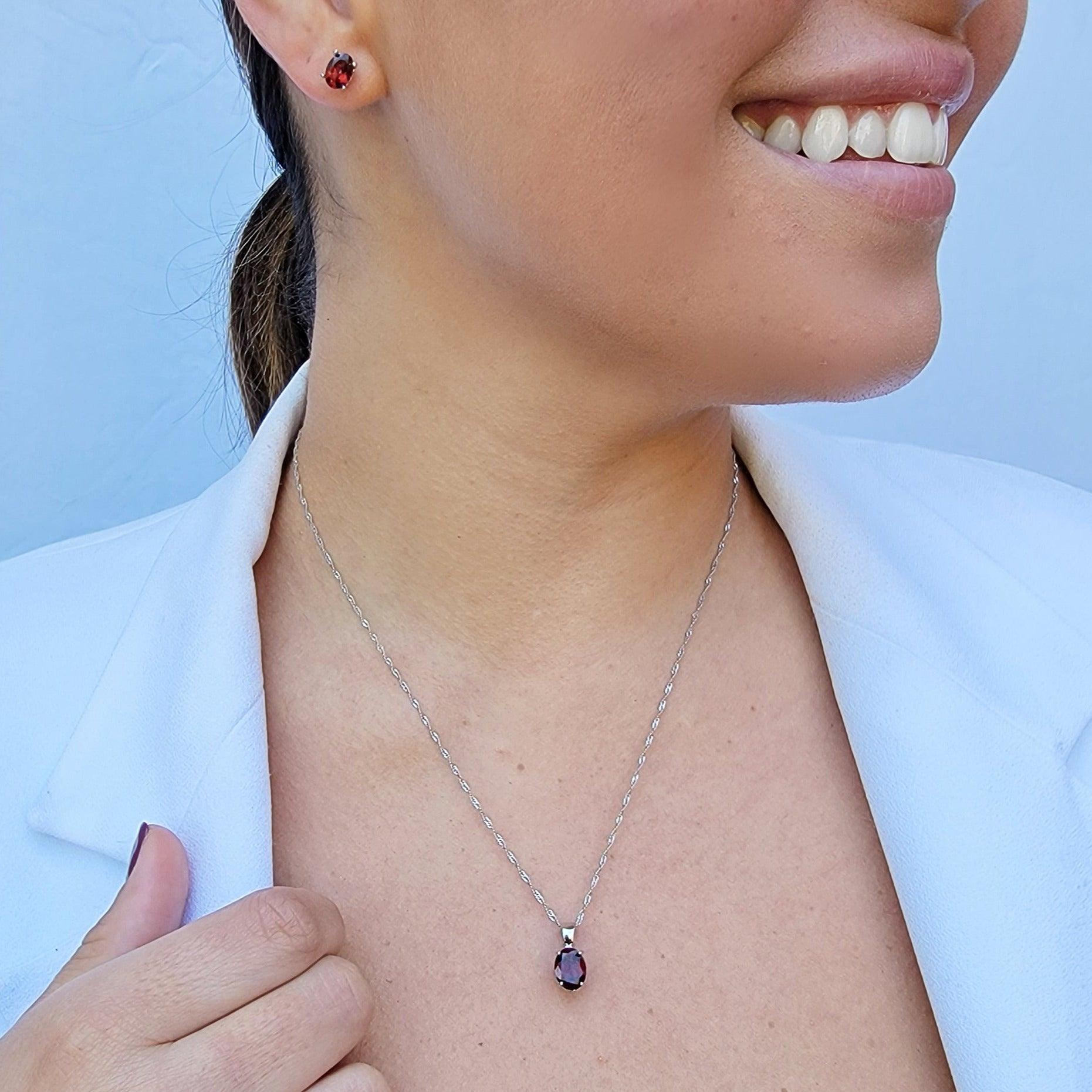 Real Garnet Necklace Set