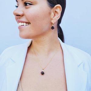 Raw Garnet Drop Earrings - Uniquelan Jewelry