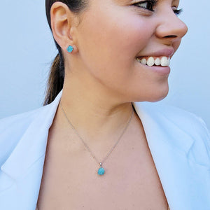 Raw Apatite Necklace Earring Set - Uniquelan Jewelry