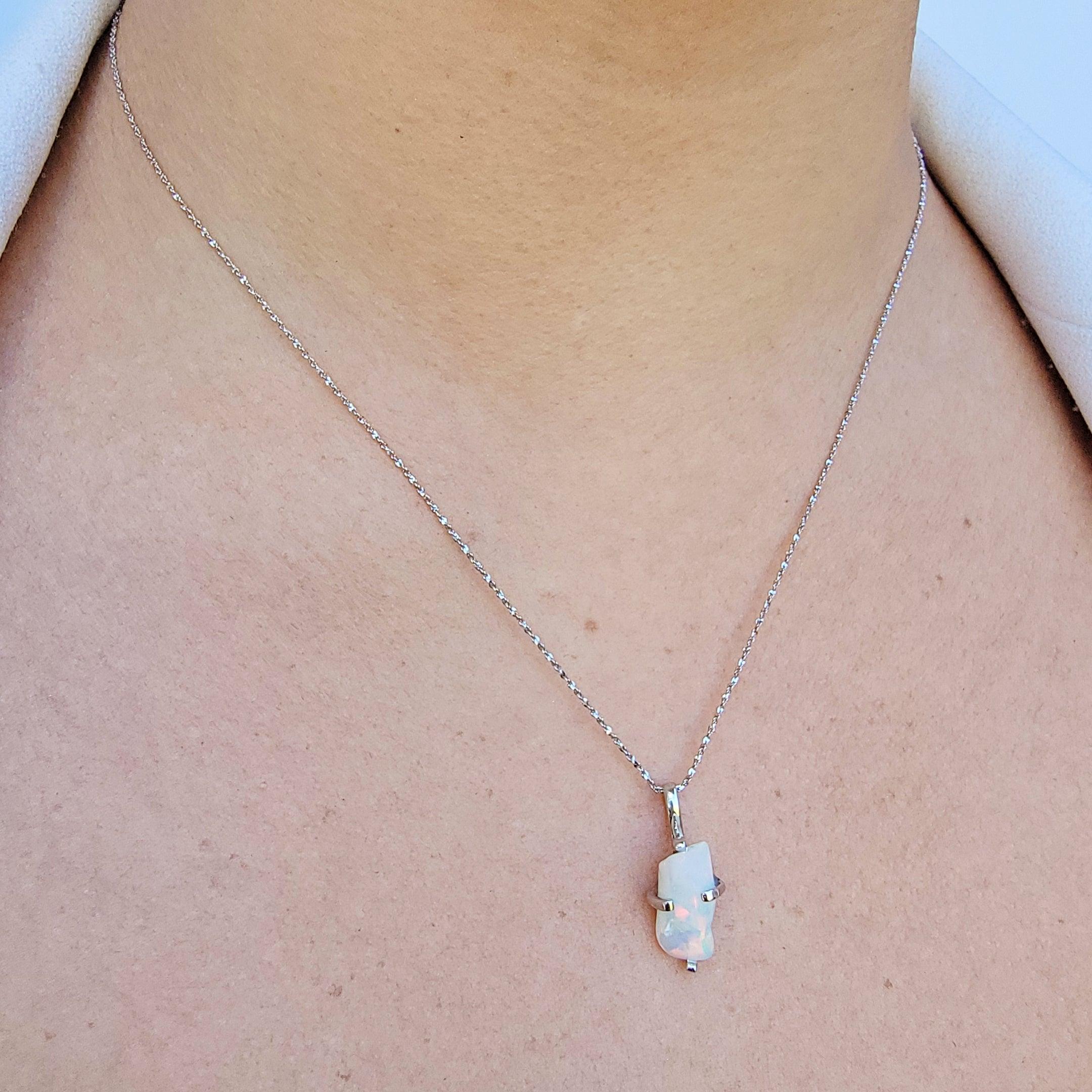 Raw Opal Pendant Necklace