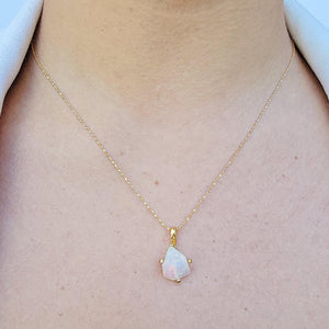 Genuine Raw Opal Pendant Necklace - Uniquelan Jewelry
