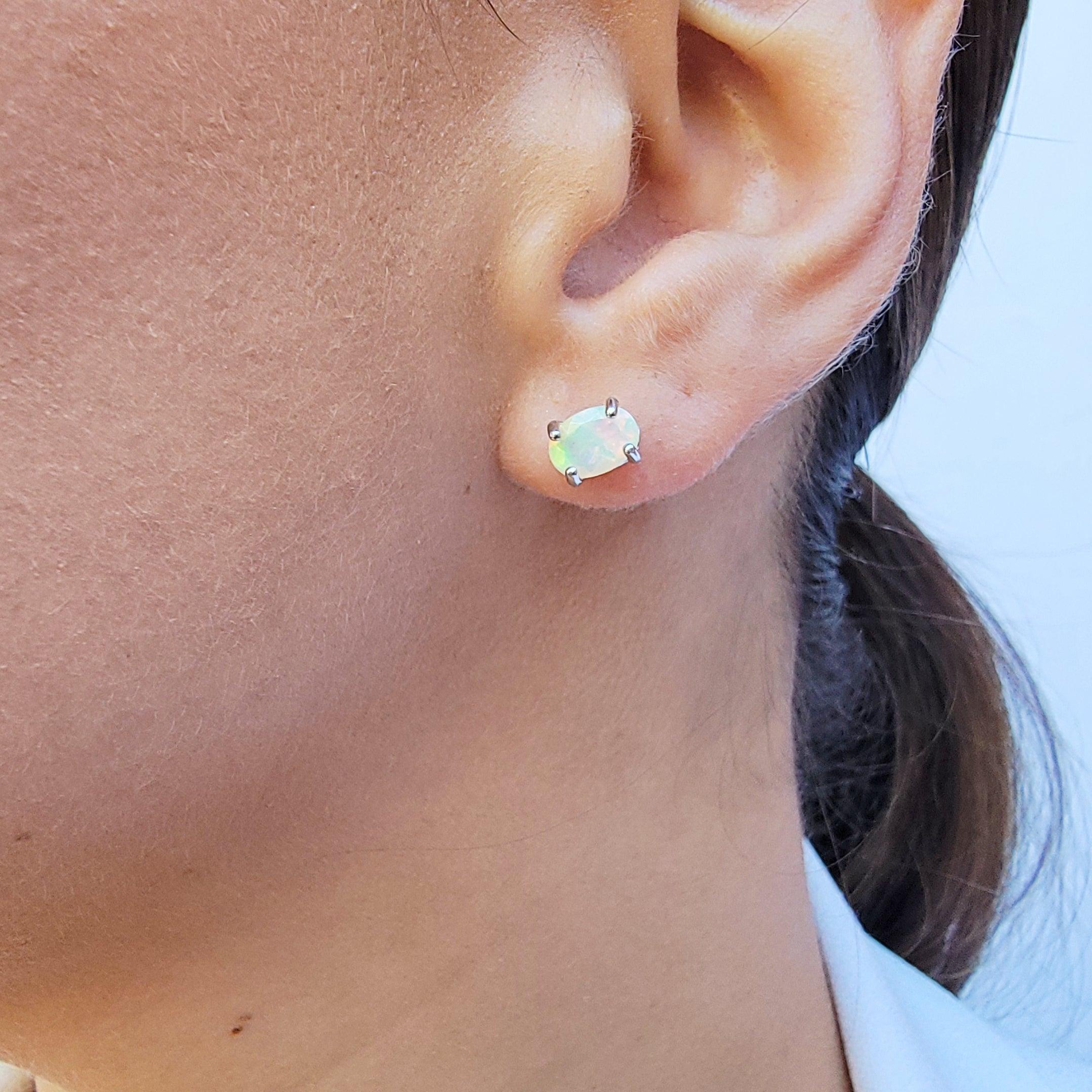 Fire Opal Heart Earrings