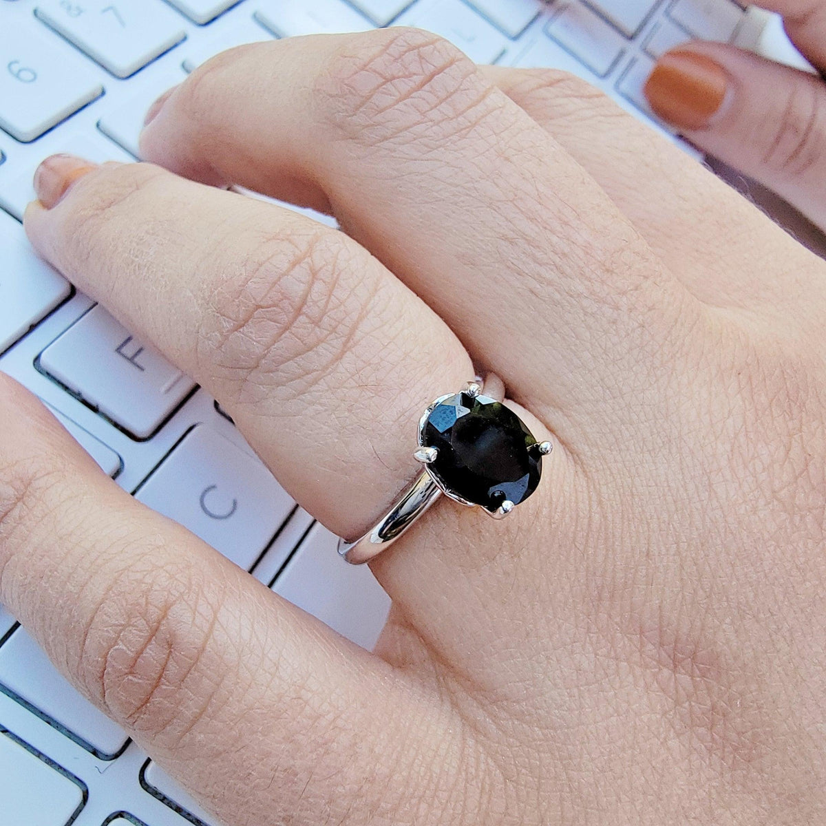 Genuine Onyx Heart Ring - Uniquelan Jewelry