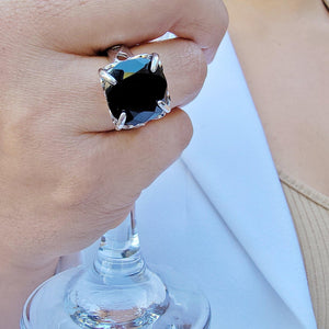 Black Onyx Infinity Ring - Uniquelan Jewelry