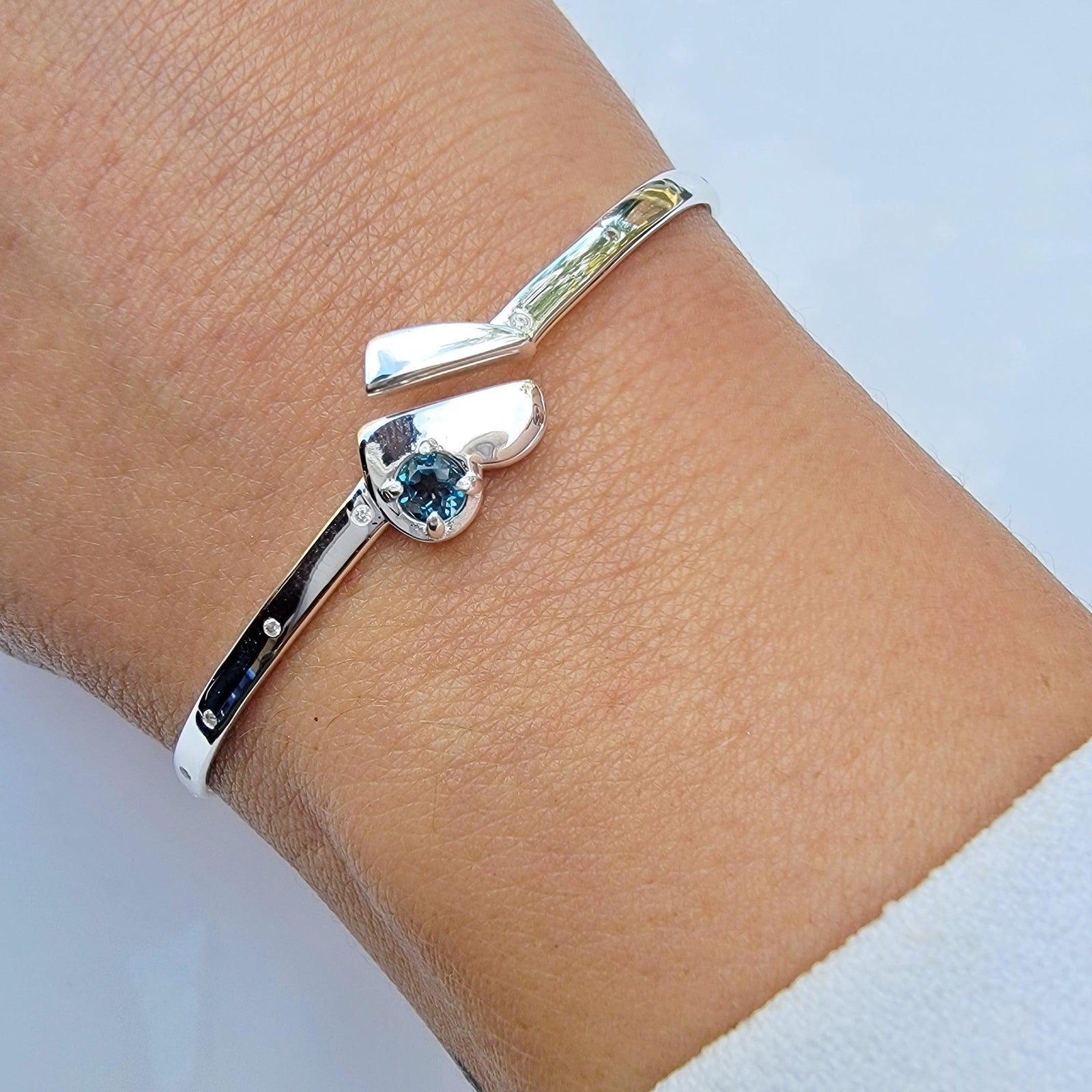 Topaz Heart Adjustable Ring - Uniquelan Jewelry