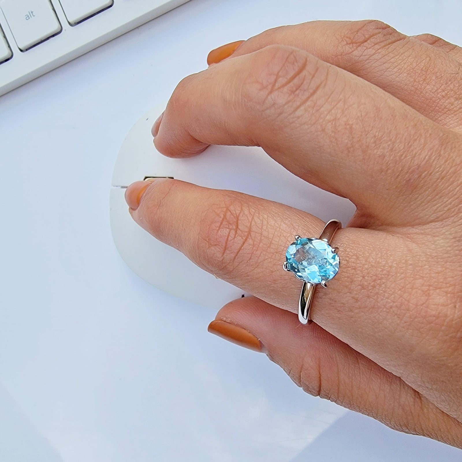 Natural Topaz Heart Ring - Uniquelan Jewelry