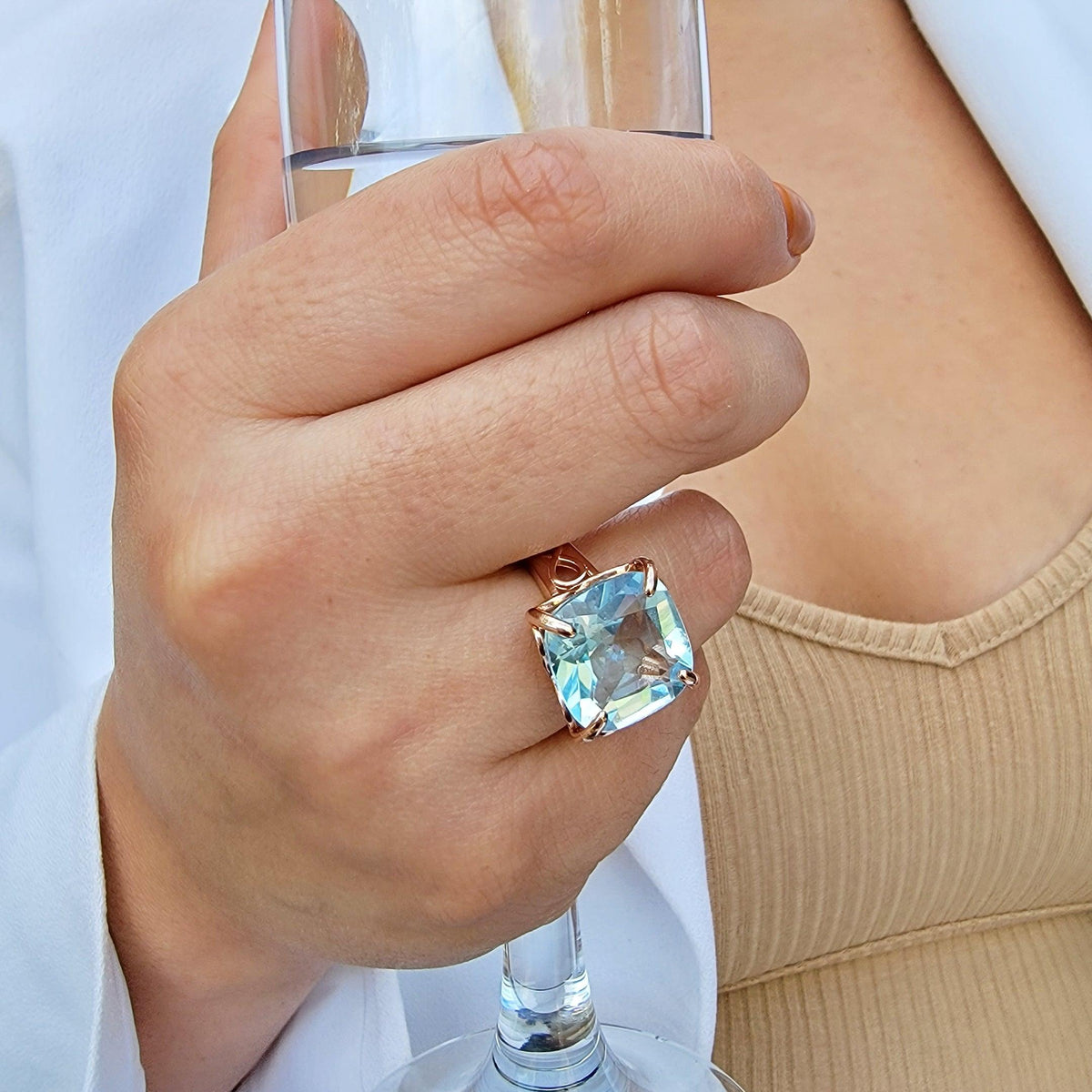 Genuine Topaz Infinity Ring - Uniquelan Jewelry