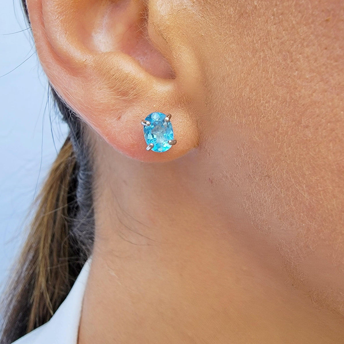 Authentic Oval Topaz Heart Earrings - Uniquelan Jewelry