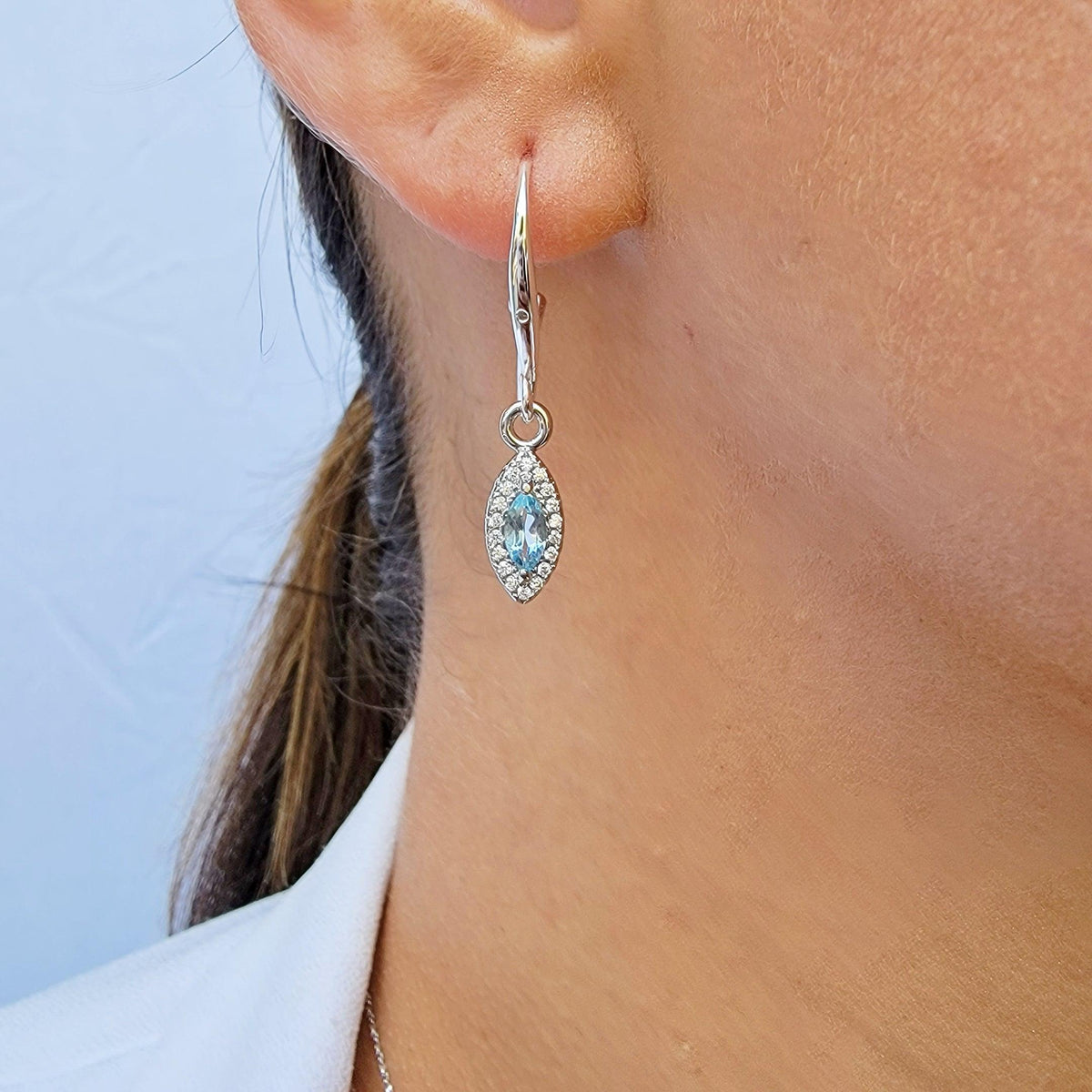 Real Marquise Topaz Drop Earrings - Uniquelan Jewelry