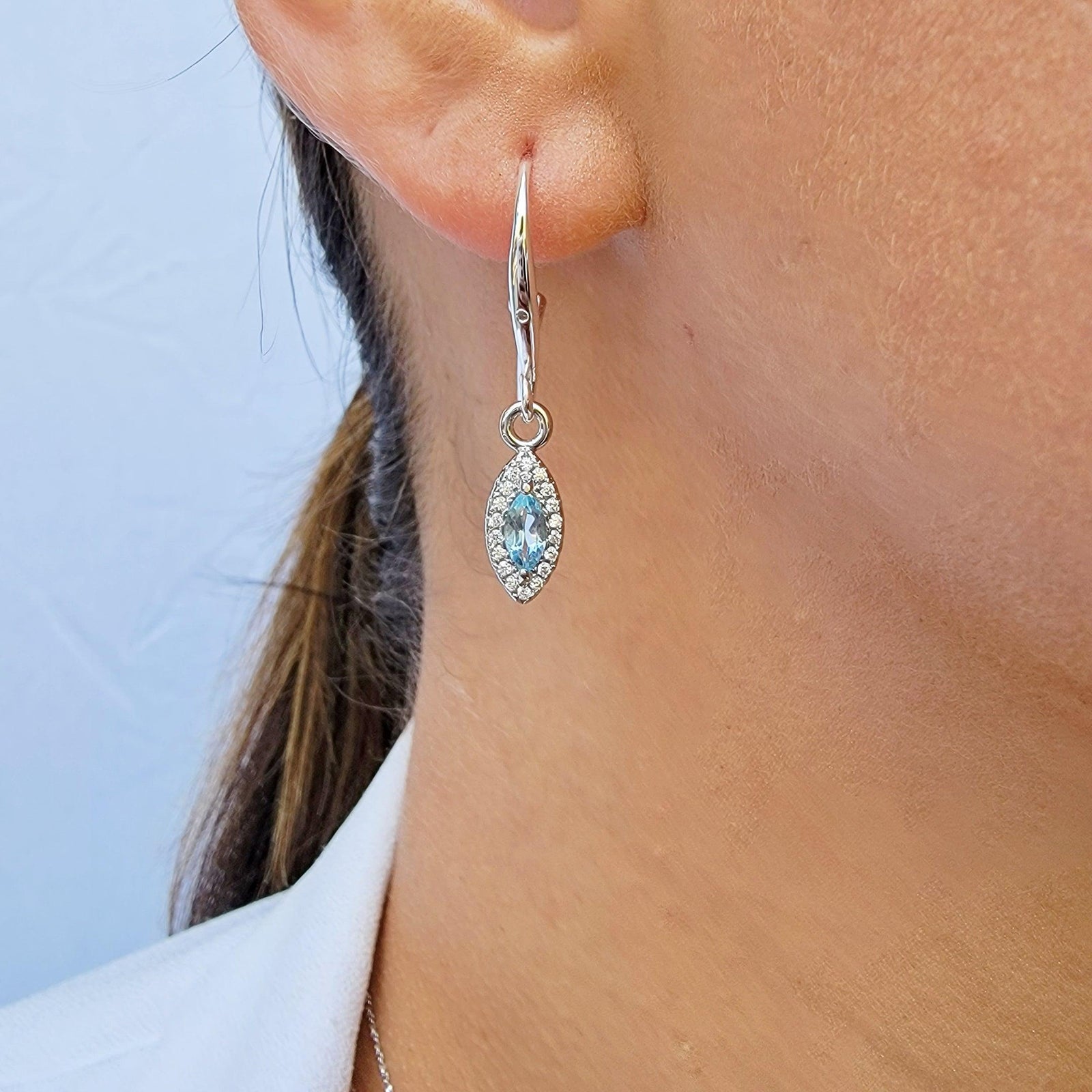 Real Marquise Topaz Drop Earrings - Uniquelan Jewelry
