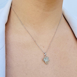 Raw Sky Blue Topaz pendant Necklace - Uniquelan Jewelry
