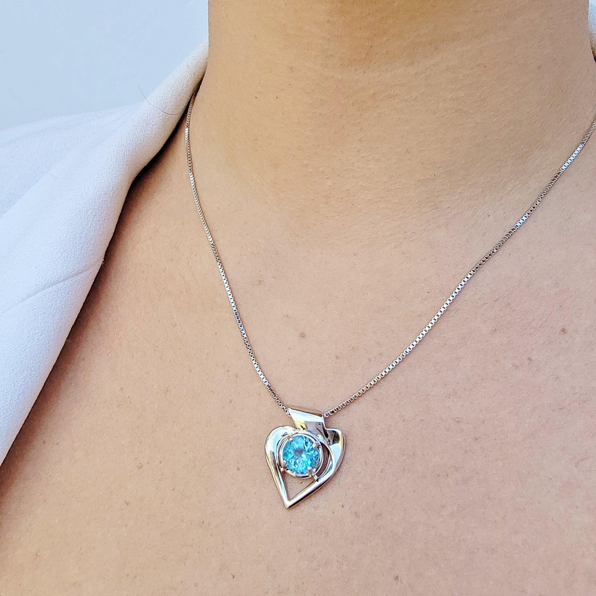 Genuine Topaz Heart Necklace - Uniquelan Jewelry