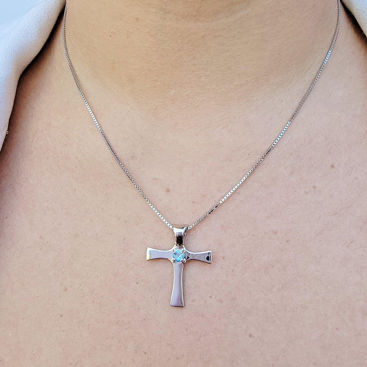 Real Topaz Cross Necklace - Uniquelan Jewelry