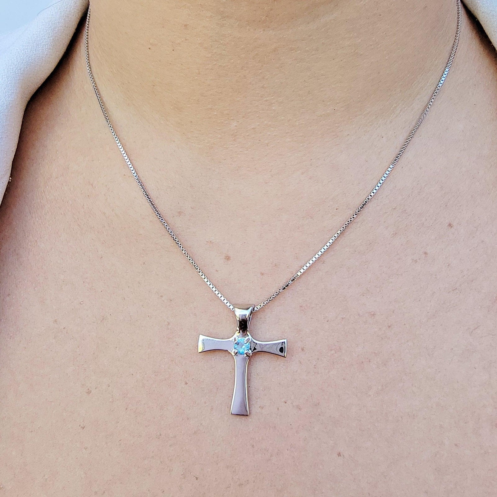 Real Topaz Cross Necklace - Uniquelan Jewelry