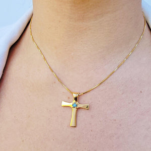 Real Topaz Cross Necklace - Uniquelan Jewelry