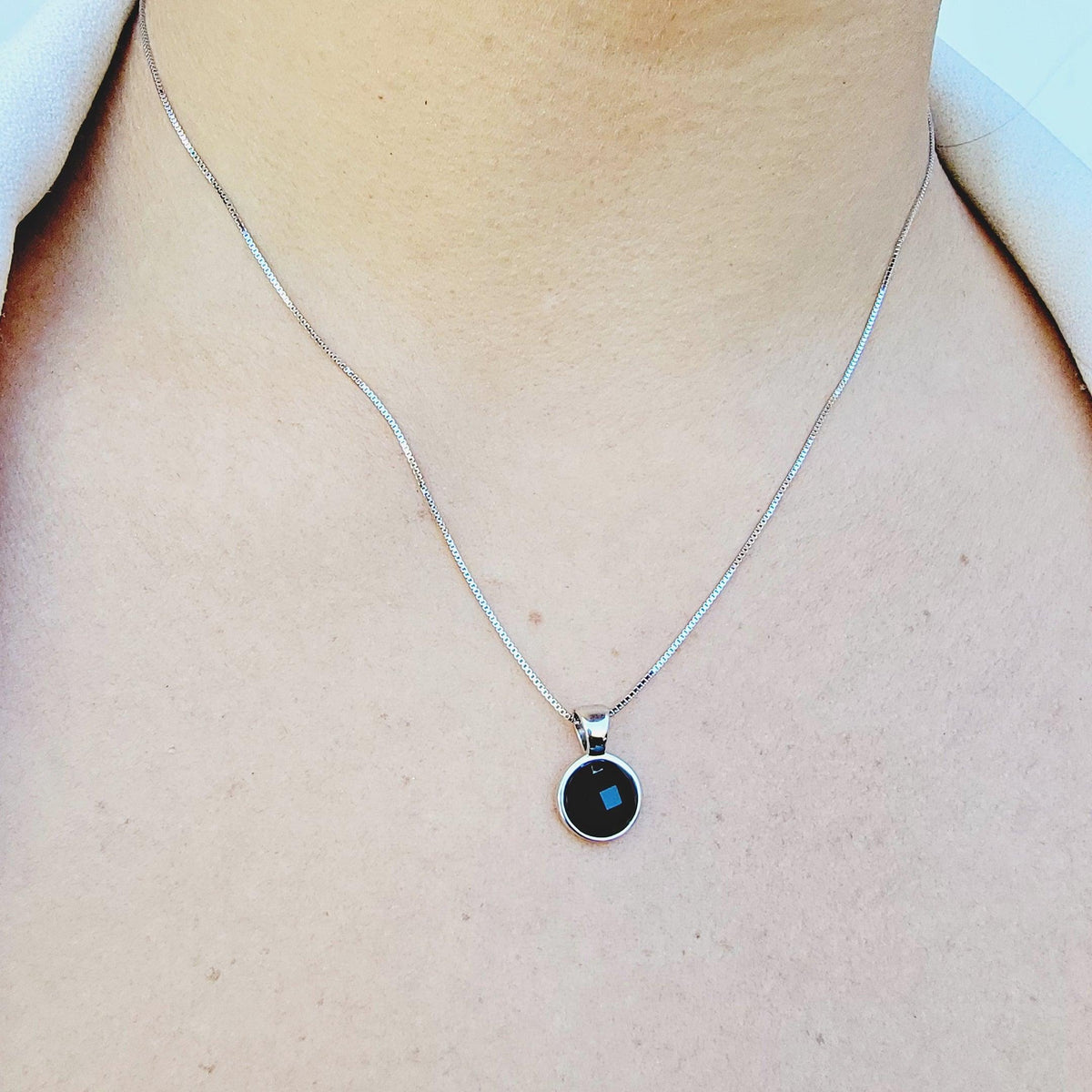Real Onyx Bezel Necklace - Uniquelan Jewelry