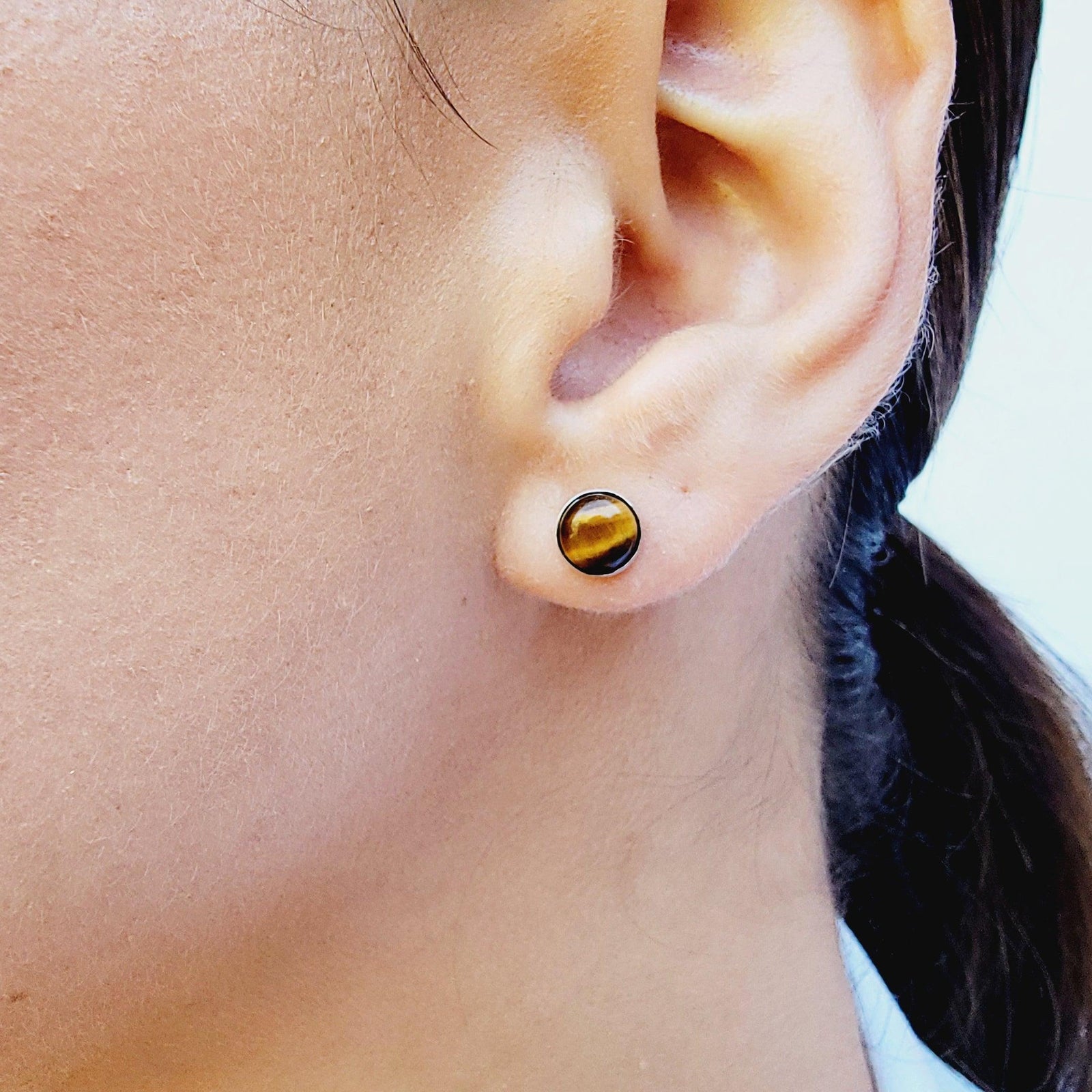 Tiger eye earrings studs store