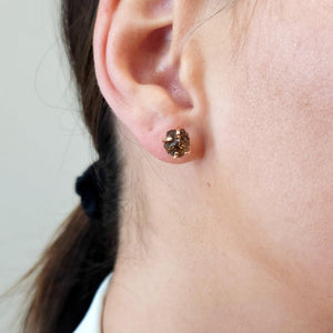 Raw Smoky Quartz Stud Earrings - Uniquelan Jewelry