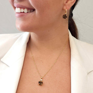 Raw Smoky Quartz Necklace and Drop Earrings Set - Uniquelan Jewelry