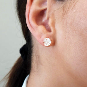 Raw Clear Quartz Stud Earrings - Uniquelan Jewelry