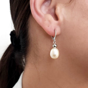 White Pearl Drop Earrings - Uniquelan Jewelry