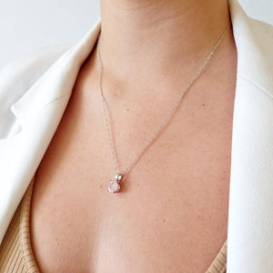 Natural Morganite Heart Necklace - Uniquelan Jewelry