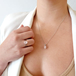 Natural Morganite Heart Necklace - Uniquelan Jewelry