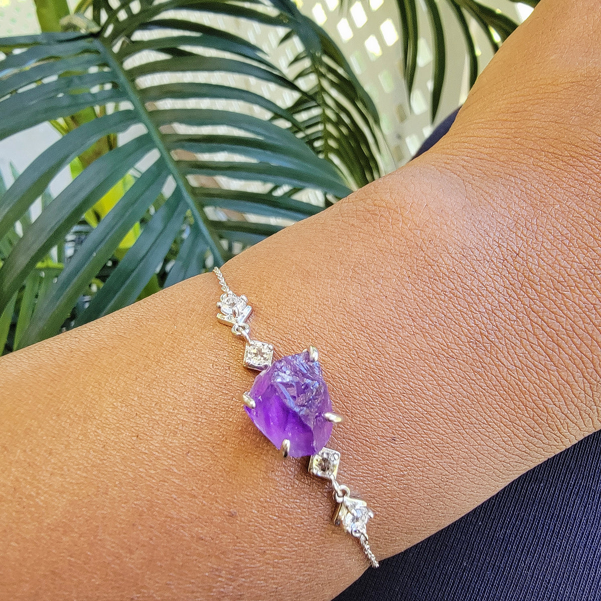 Raw Amethyst Crystal Bracelet