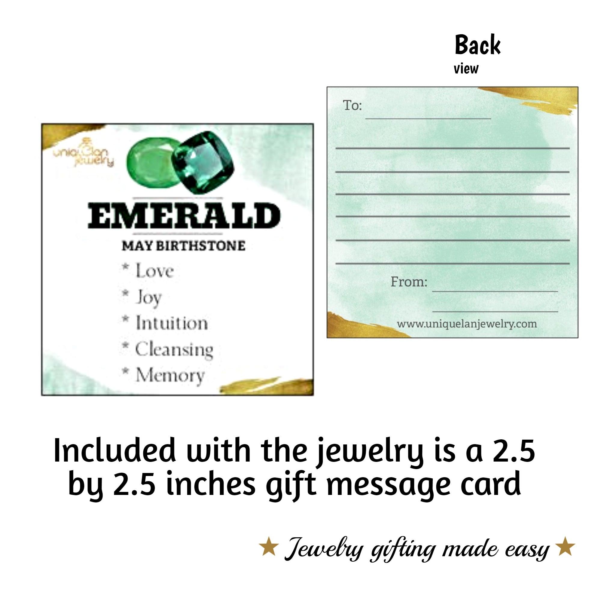 Emerald Lariat Drop Earrings - Uniquelan Jewelry