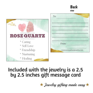 Raw Rose Quartz Ring and Bracelet Set - Uniquelan Jewelry