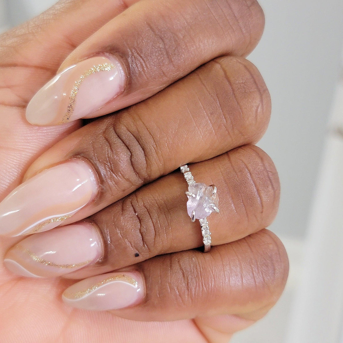 Ametrine Crystal Tiny Ring - Uniquelan Jewelry