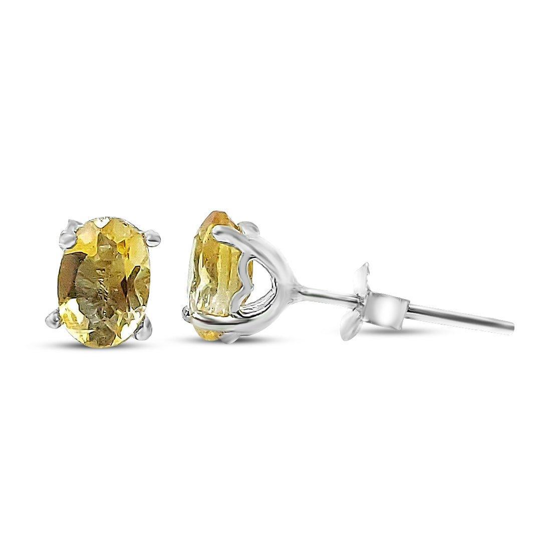 Authentic Oval Citrine Heart Earrings - Uniquelan Jewelry
