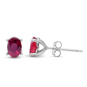 Authentic Oval Ruby Heart Earrings - Uniquelan Jewelry