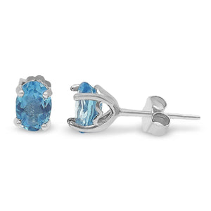 Authentic Oval Topaz Heart Earrings - Uniquelan Jewelry