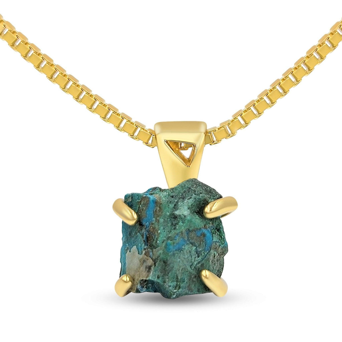Authentic Raw Chrysocolla Necklace - Uniquelan Jewelry