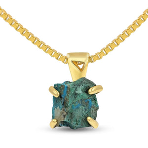 Authentic Raw Chrysocolla Necklace - Uniquelan Jewelry