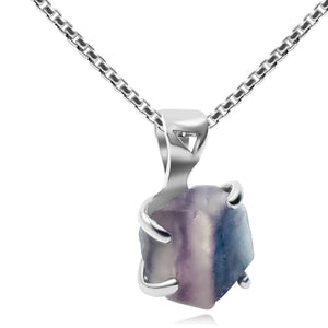 Authentic Raw Fluorite Necklace - Uniquelan Jewelry