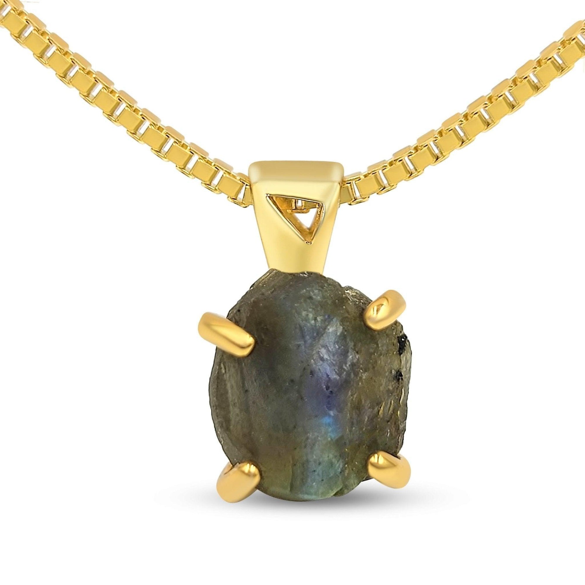 Authentic Raw Labradorite Necklace - Uniquelan Jewelry