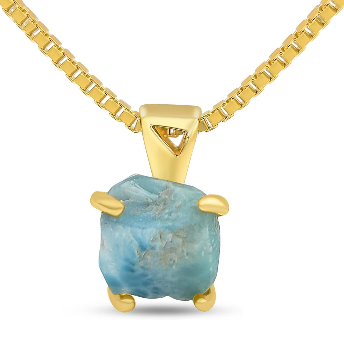 Authentic Raw Larimar Necklace - Uniquelan Jewelry