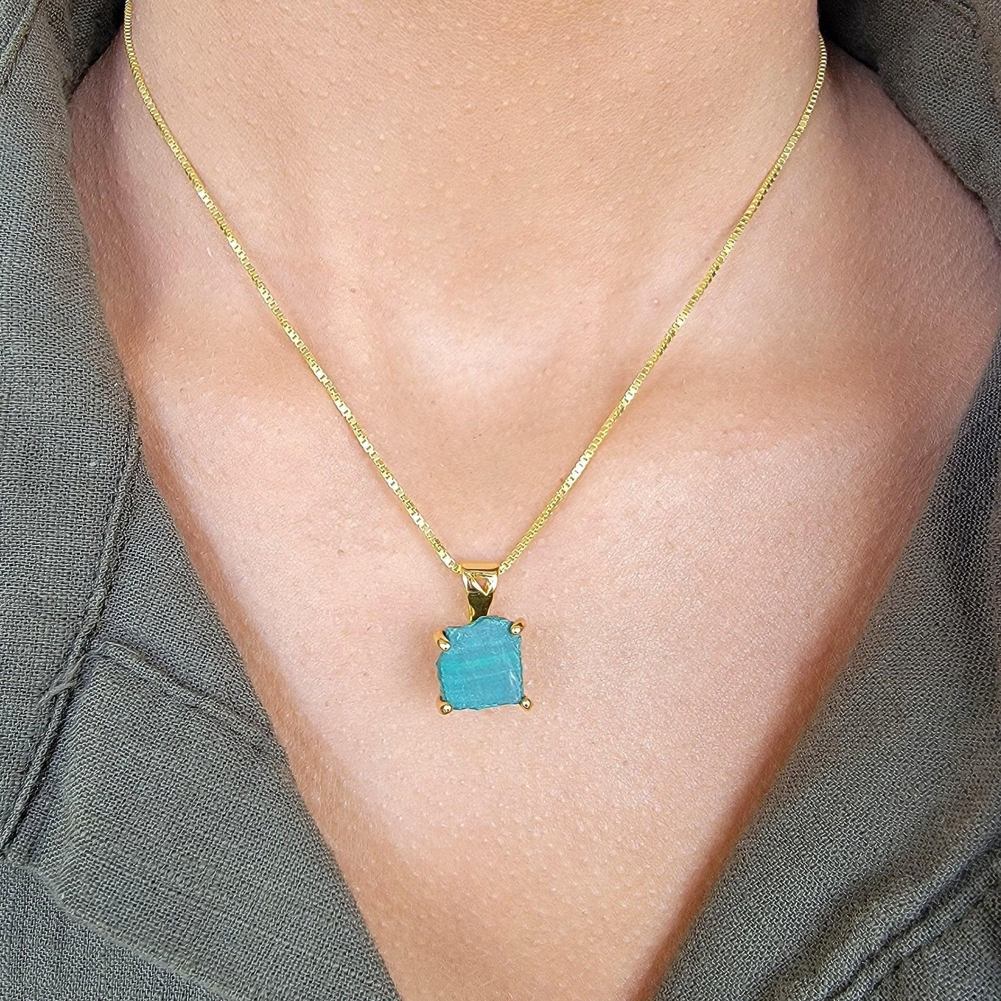 Real Raw Malachite Necklace