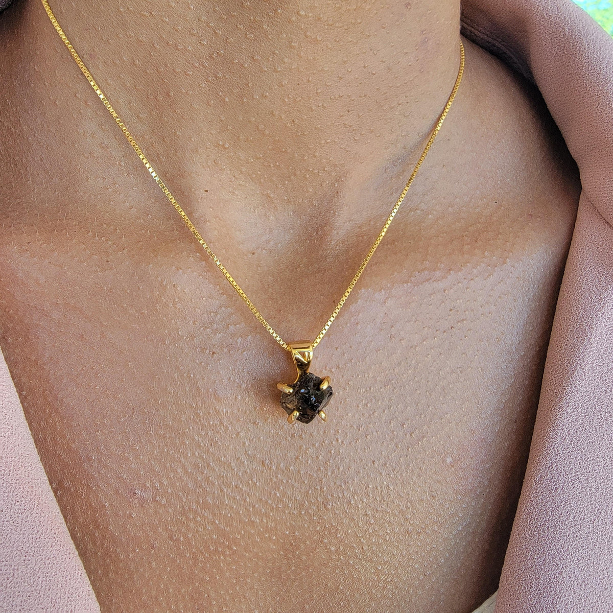 Authentic Raw Smoky Quartz Necklace - Uniquelan Jewelry