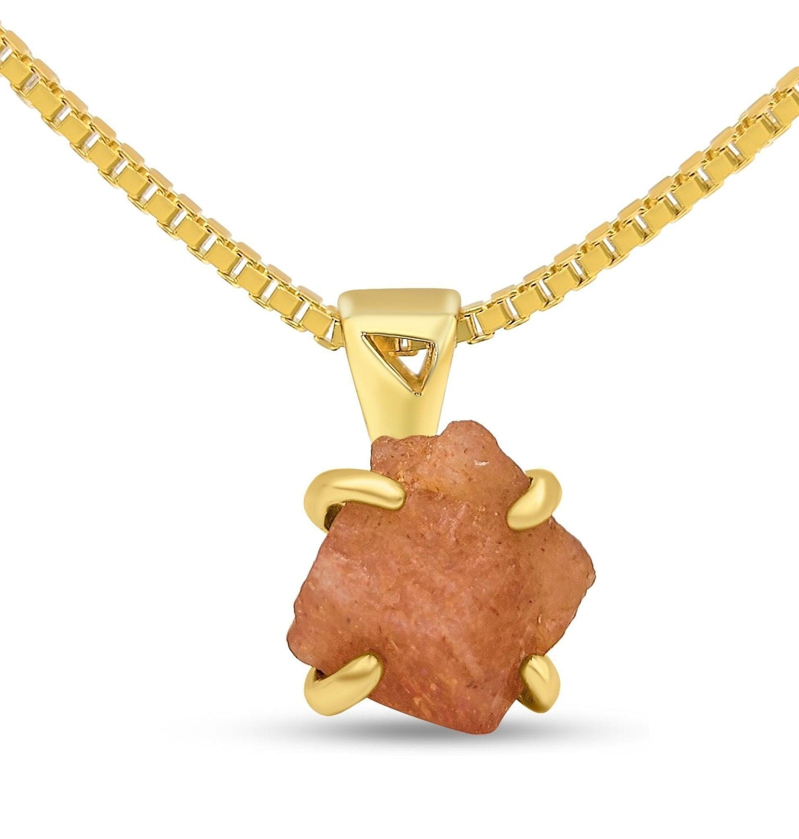 Authentic Raw Sunstone Necklace - Uniquelan Jewelry