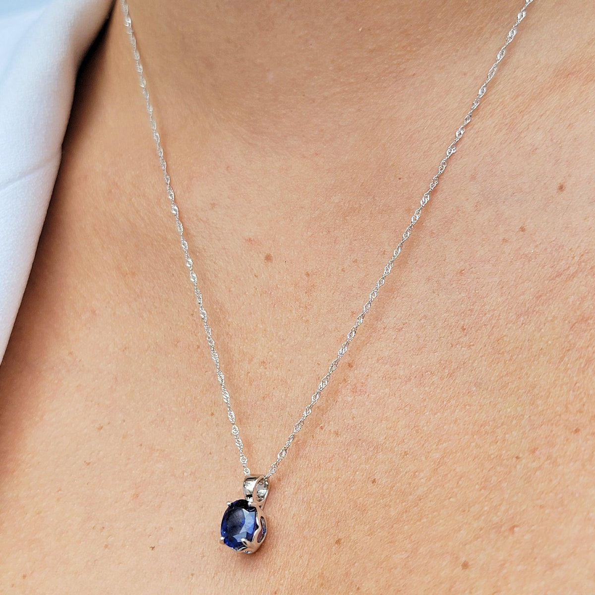 Blue Sapphire Heart Necklace - Uniquelan Jewelry