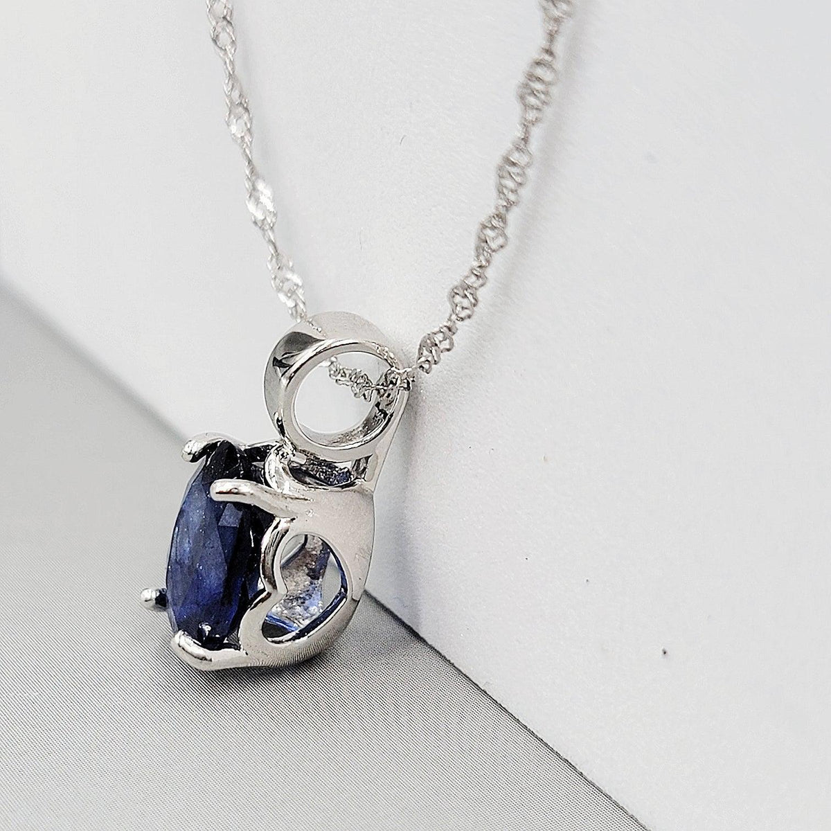 Blue Sapphire Heart Necklace - Uniquelan Jewelry