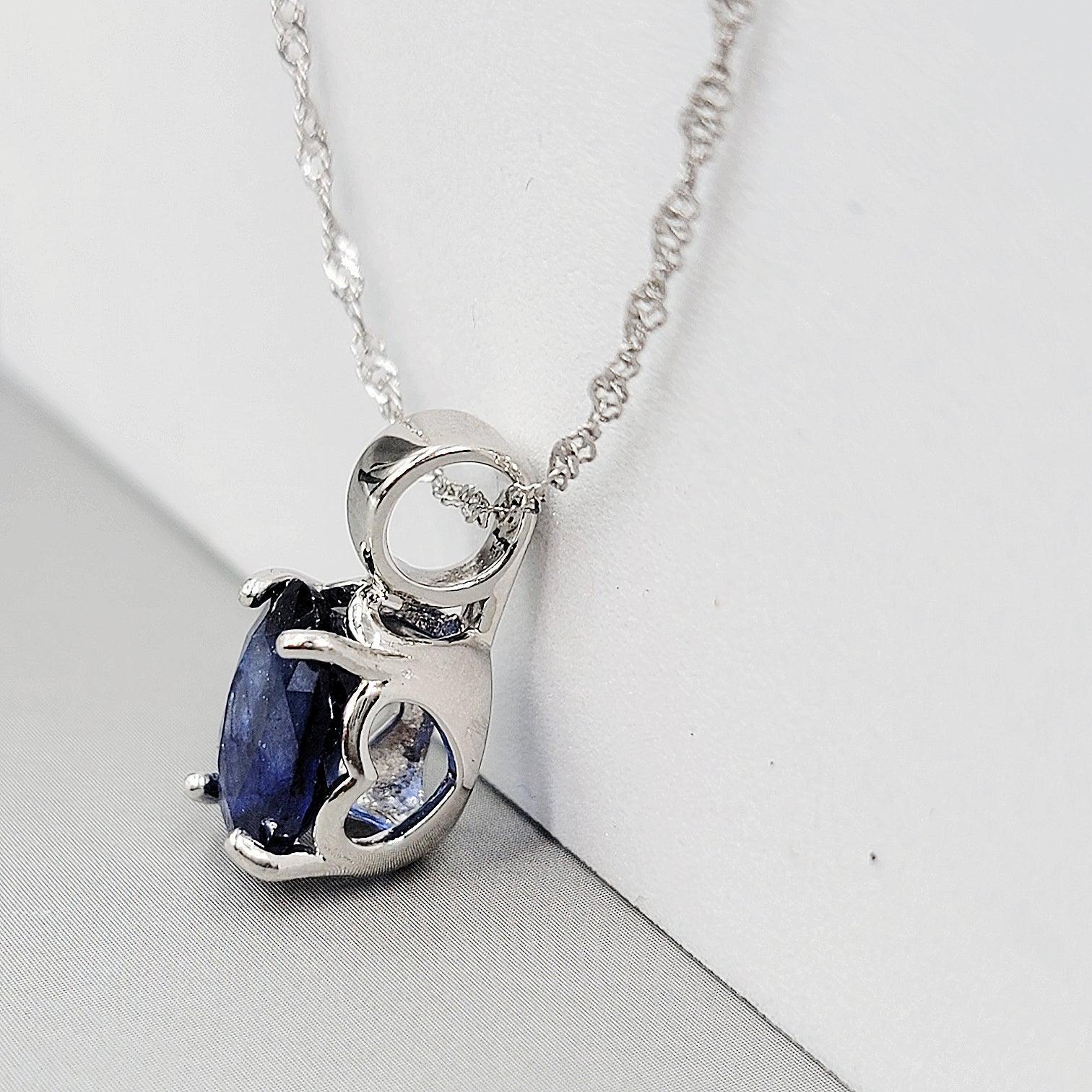Blue Sapphire Heart Necklace - Uniquelan Jewelry