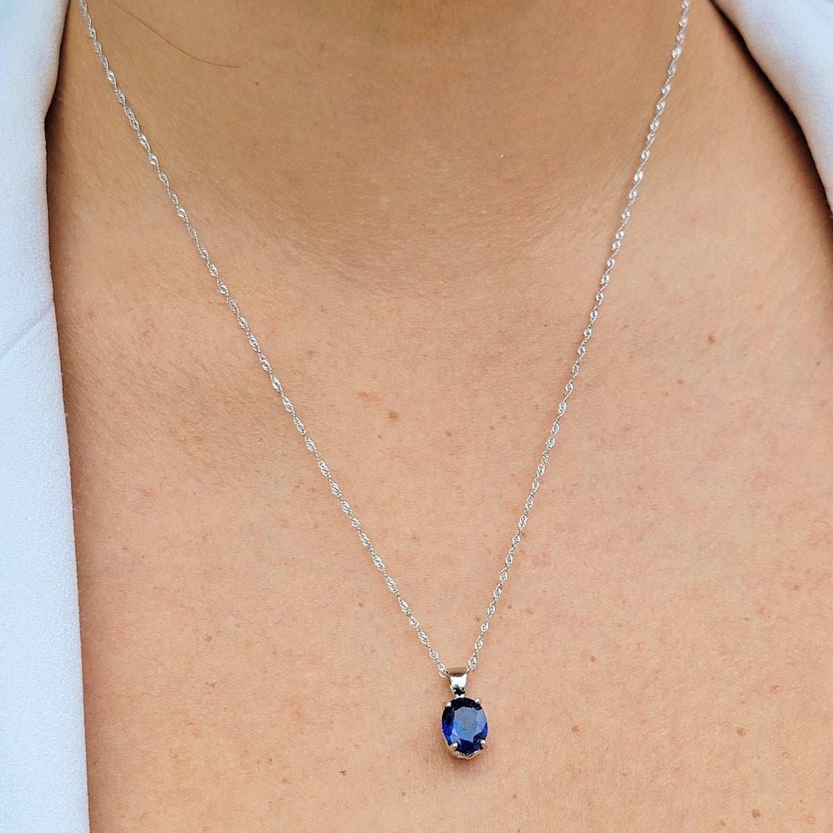 Blue Sapphire Heart Necklace - Uniquelan Jewelry