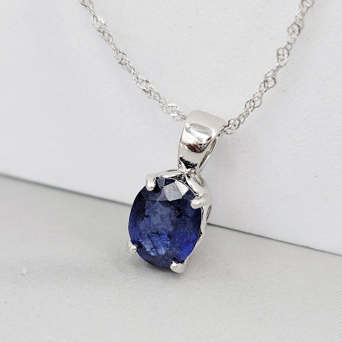 Blue Sapphire Heart Necklace - Uniquelan Jewelry